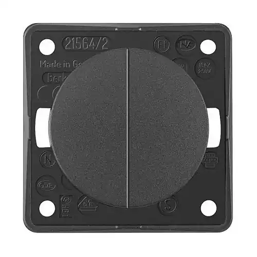 Veilige Betaling BERKER Dubbel Antraciet Schakelaar 12V/230V Integro