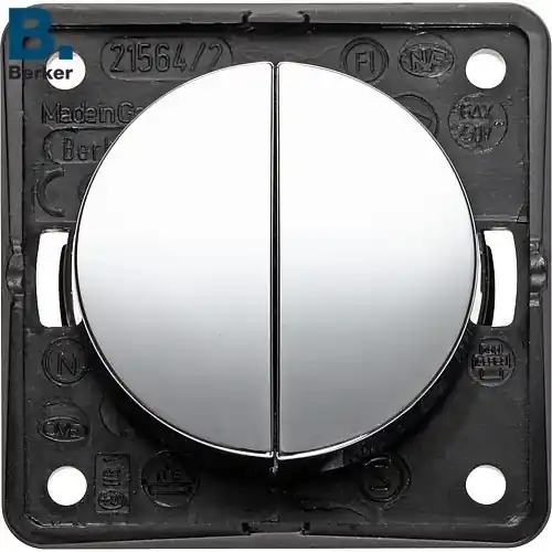 Limited Edition BERKER Integro glanzend chroom dubbele schakelaar 12V/230V